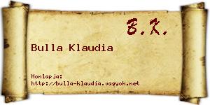 Bulla Klaudia névjegykártya