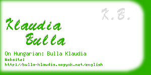 klaudia bulla business card